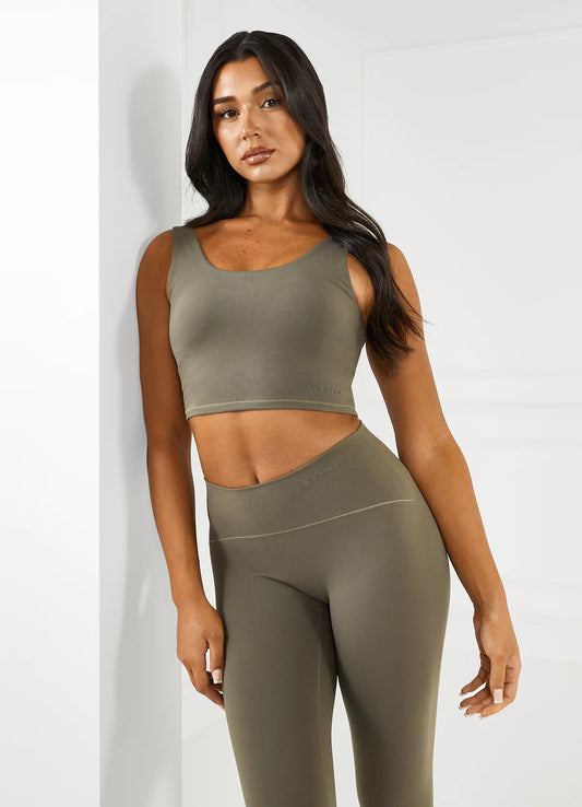 Gym King Peach Luxe Tank - Olive